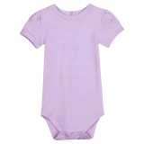 Blank Girl's Short Puff Sleeve Infant Bodysuit